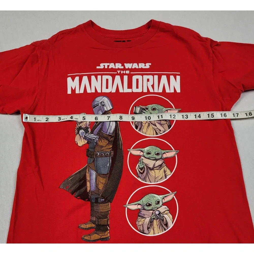 Hybrid Apparel Star Wars: The Mandalorian & Grogu Boys' Red Graphic Tee Size M